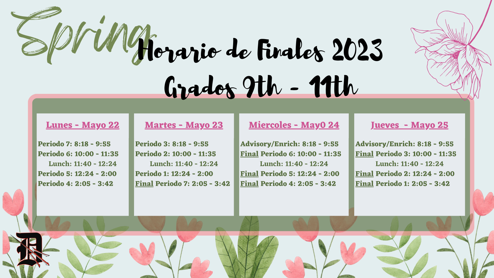 Spanish Version Final Schedule